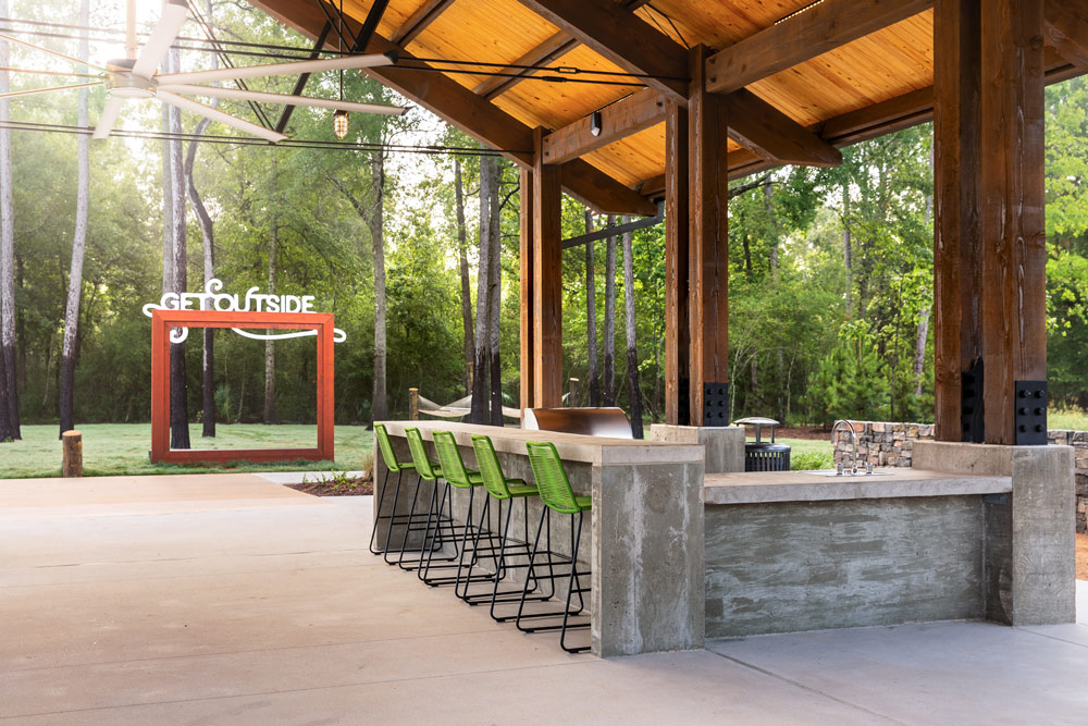 Our serving bar and grill makes the covered pavilion the perfect place to host a party or event.