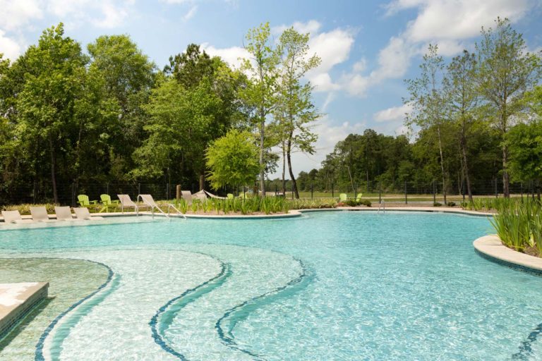 Residents can enjoy a resort-style pool located in The Hearth Amenity Center.