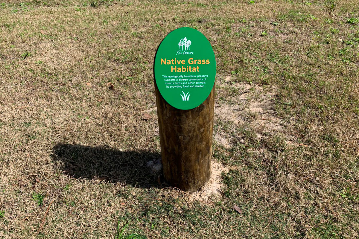 Signage is placed along the walking trails where you can discover facts about the community.